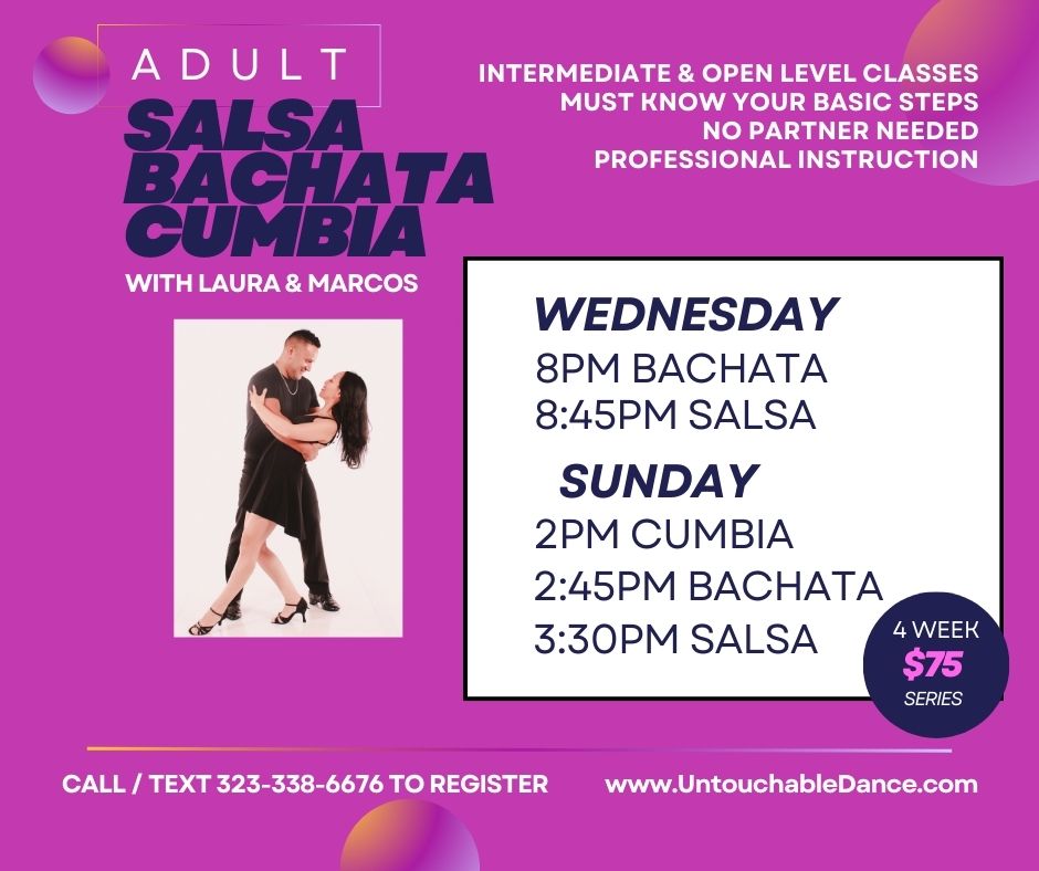 Adult Dance Classes Salsa Bachata Cumbia Montebello 