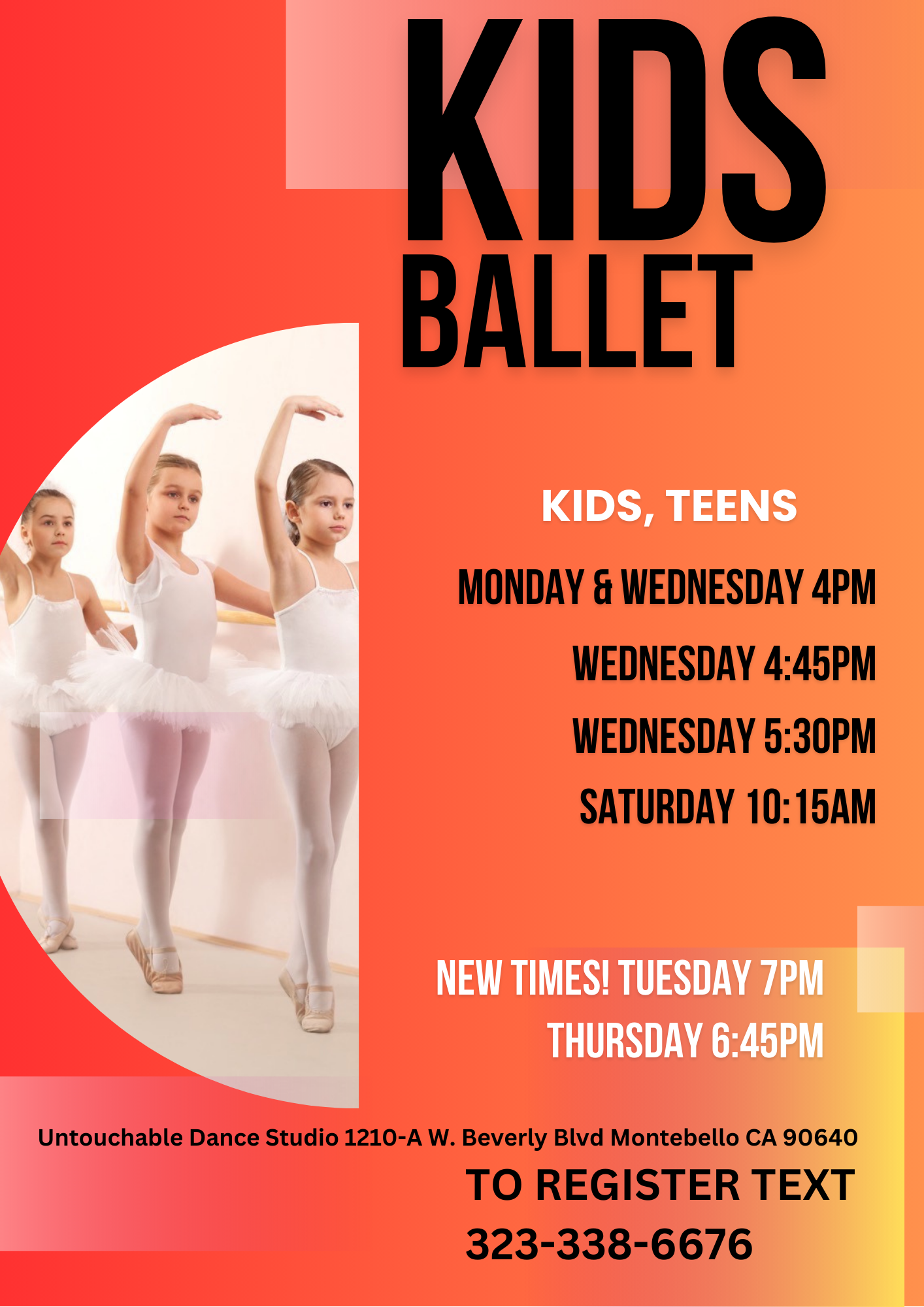 Kids Ballet dance classes Montebello